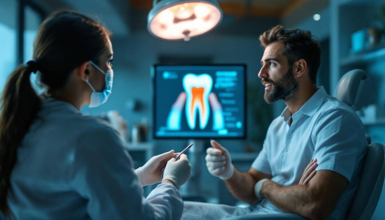 paciente en clínica con dentista